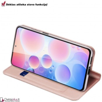 Dux Ducis Skin Pro dirbtinės odos dėklas - rausvas (Xiaomi Poco F3)